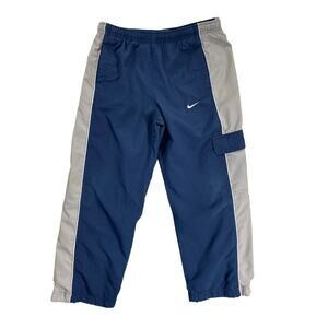 Nike Boys Blue & Gray Track Pants – Size Medium (10-12) – Y2K Vintage Style